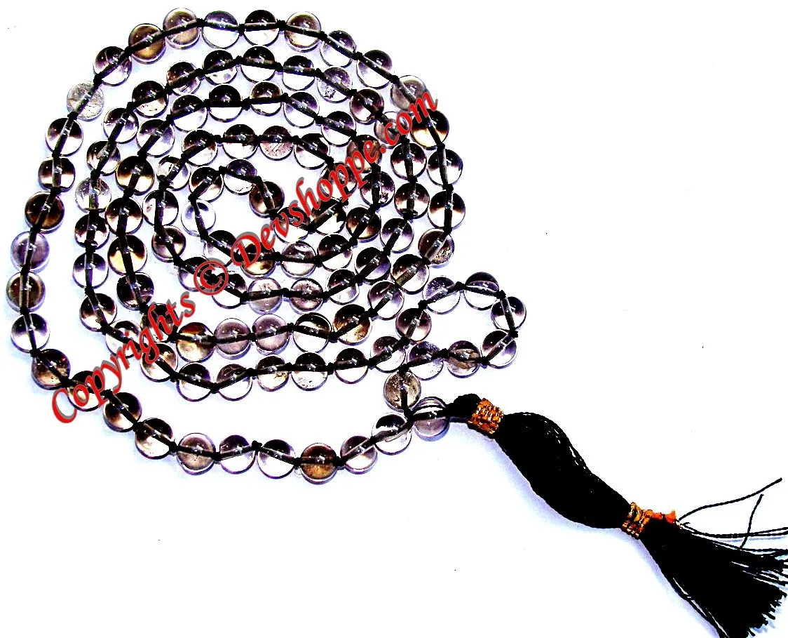 Smoky quartz mala to bring abundance, prosperity, and good luck