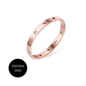 Star Bangle Bracelet in Rose Gold