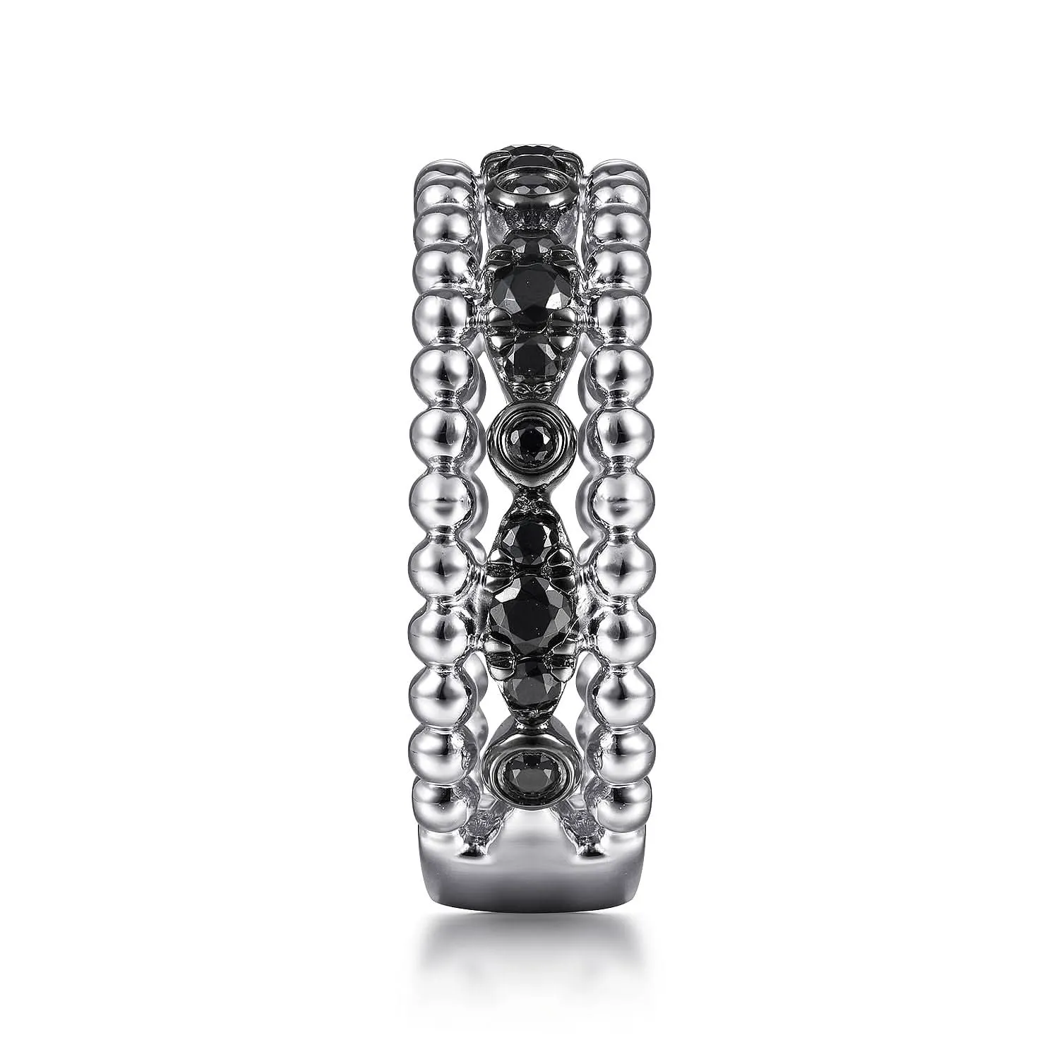 Sterling Silver Black Spinel Stackable Ring