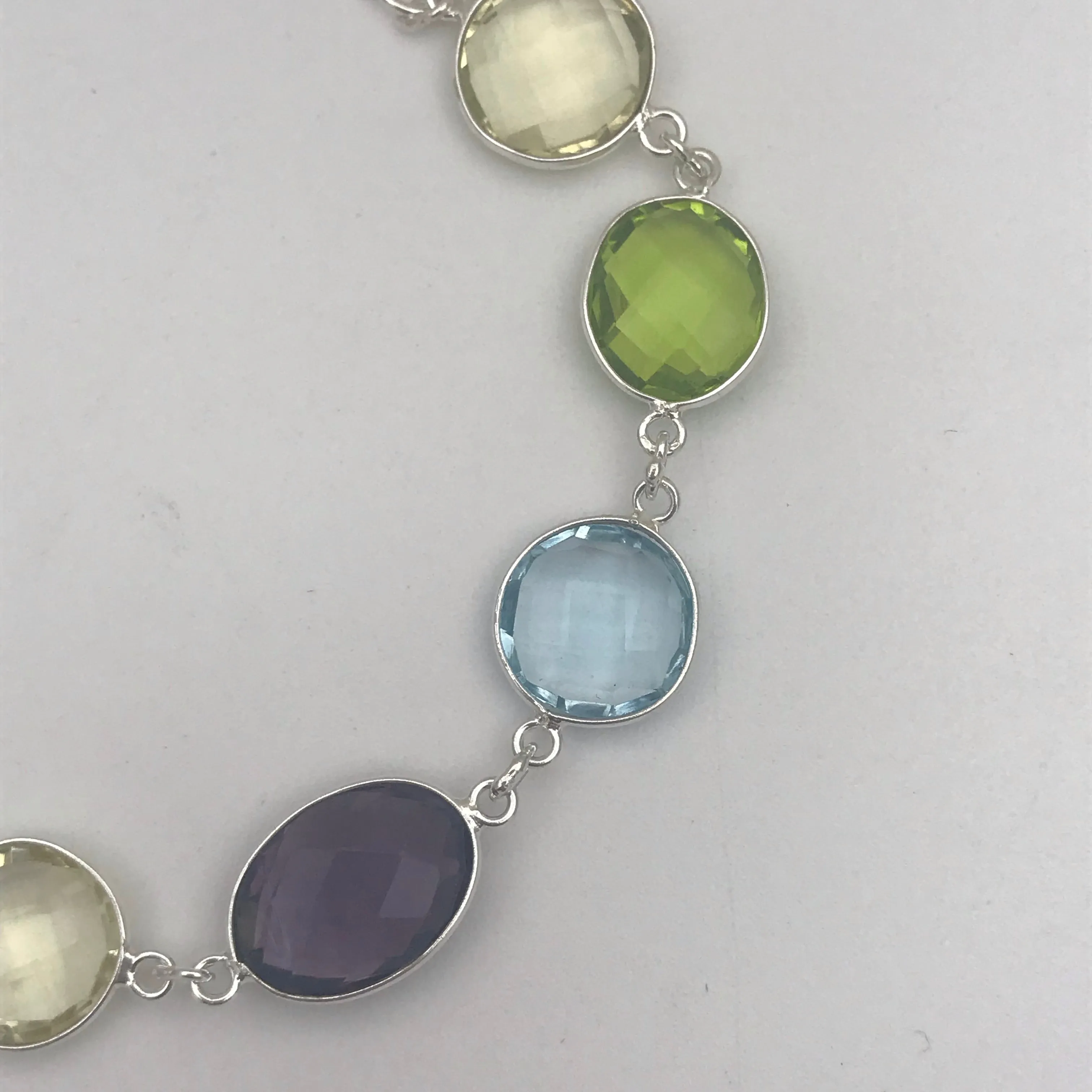 Sterling Silver Quartz Necklace and Bracelet Set