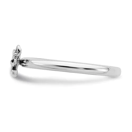 Sterling Silver Stackable Expressions Antiqued Anchor Ring