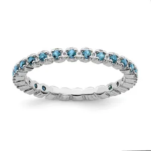 Sterling Silver Stackable Expressions Blue Topaz Eternity Ring