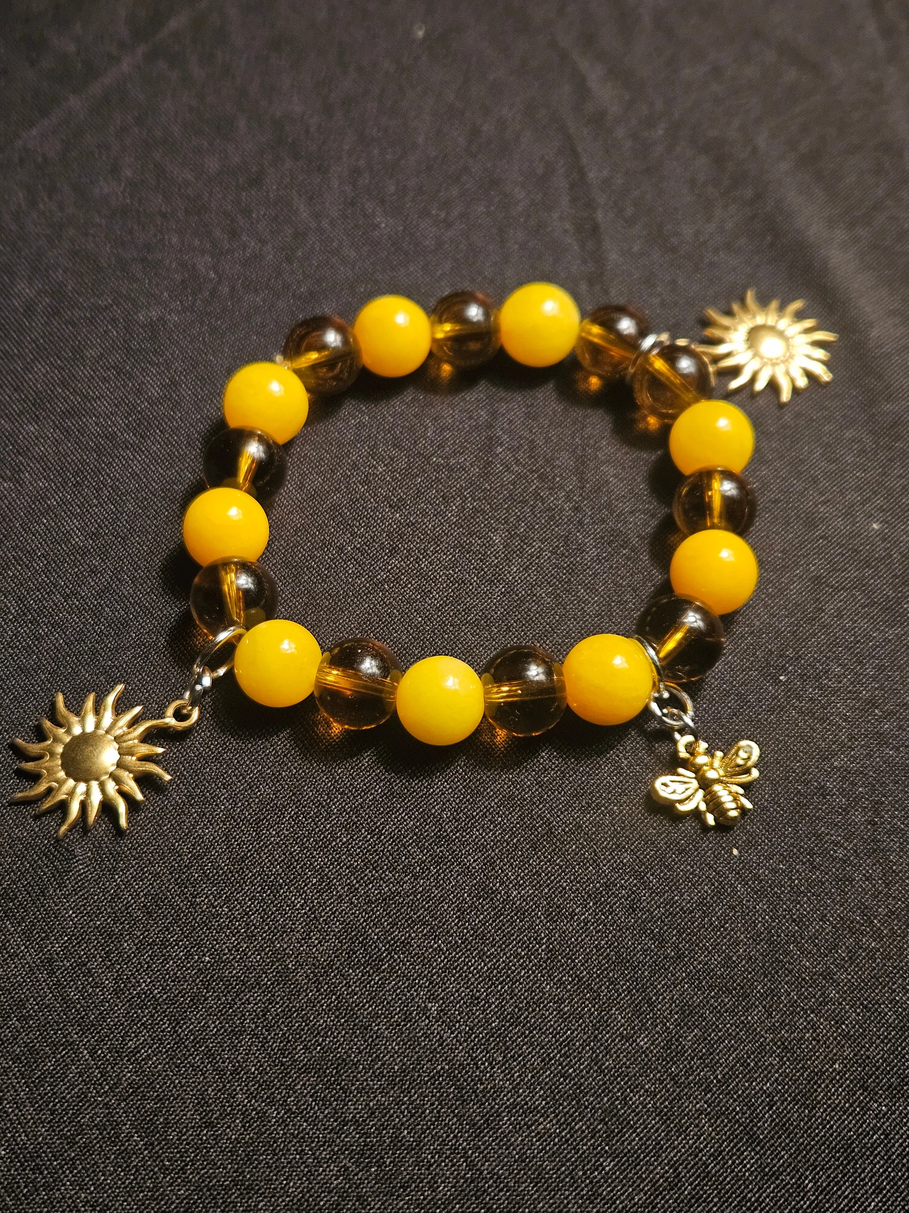 'Sunshine & Honey' Amber& Honey Jade Bracelet