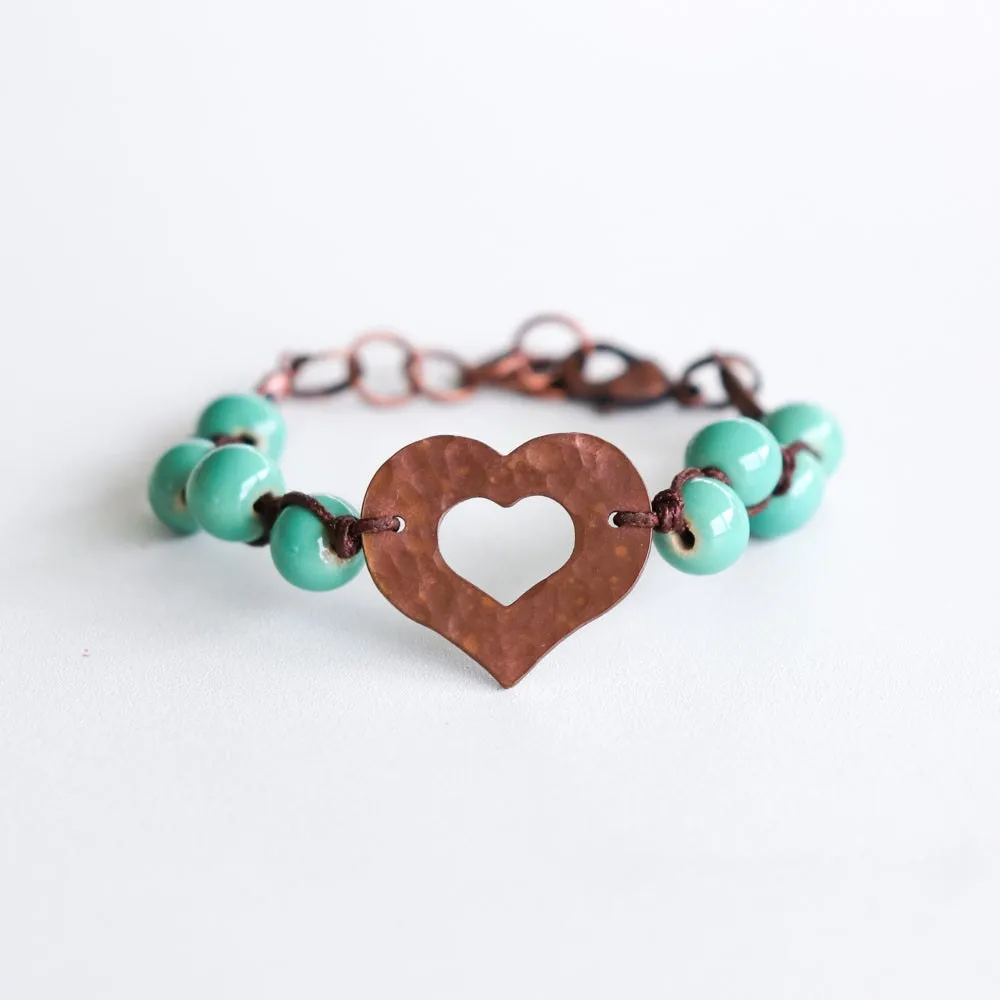 SwaziMUD™ Hammered Heart Bracelet