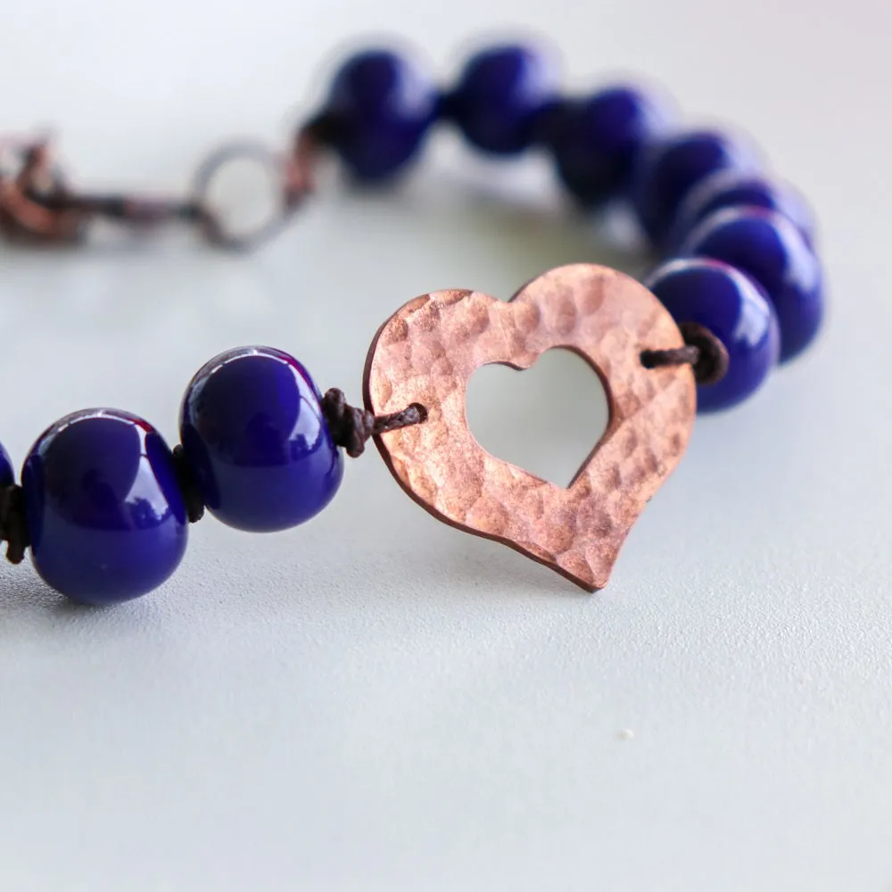 SwaziMUD™ Hammered Heart Bracelet