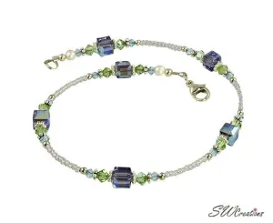 Sylvan Beauty Lilac Flower Bouquet Anklet