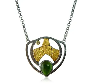 Terra Leaf Jade Gold Diamond Necklace