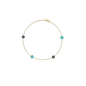 THE EVIL EYE ENAMEL ANKLET