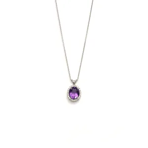 The Throne - Oval Shaped Amethyst Gemstone and Diamonds Necklace