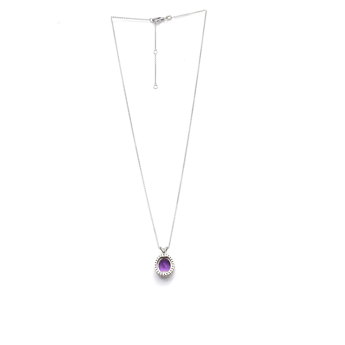 The Throne - Oval Shaped Amethyst Gemstone and Diamonds Necklace