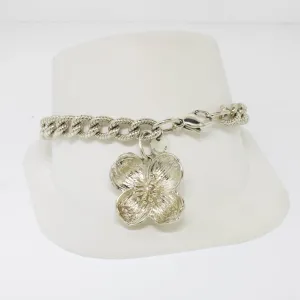 Tiffany & Co. Sterling Silver 7" Dogwood Flower Charm Bracelet (Estate Jewelry)