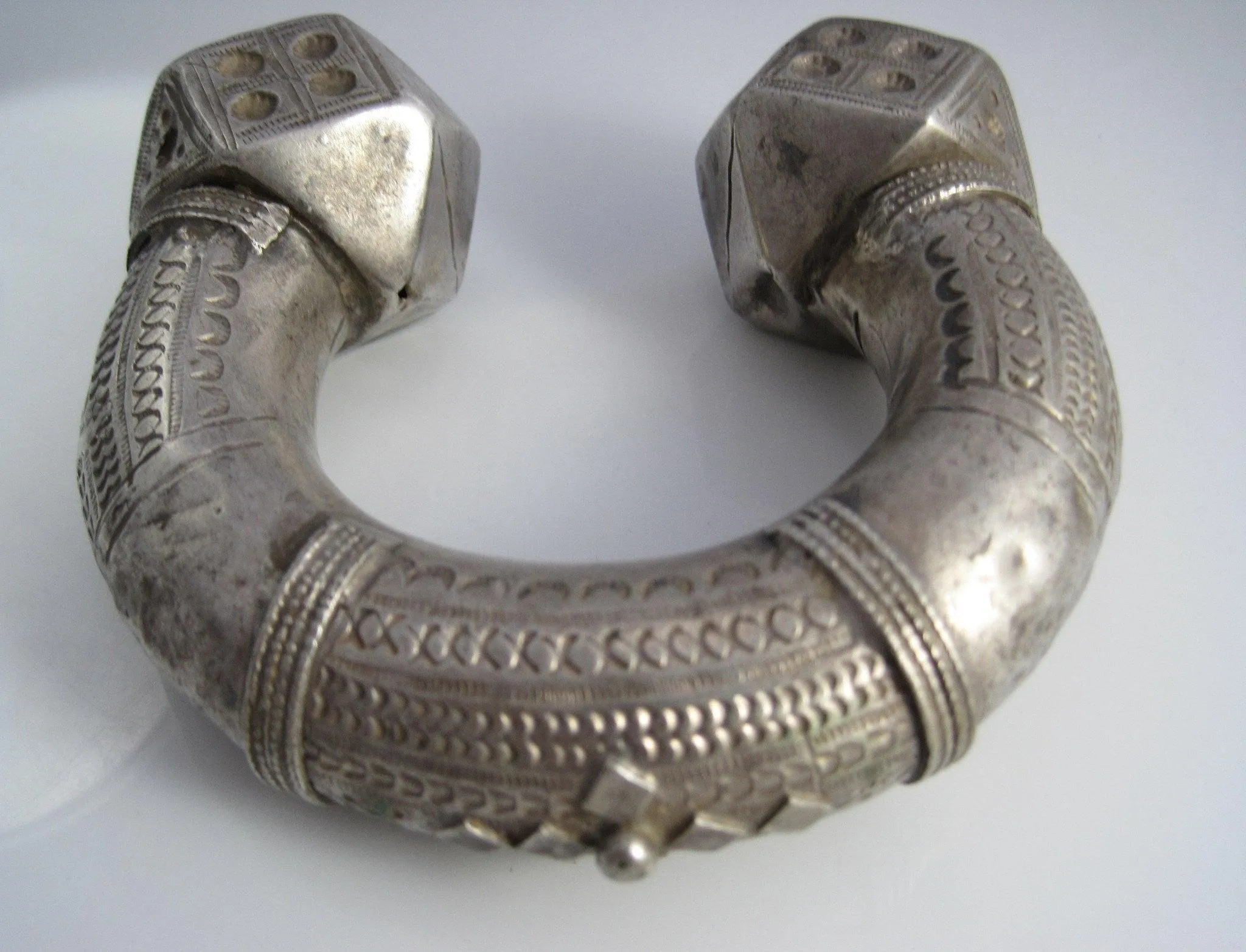 Vintage Nubian Silver Tribal Anklet or Foot Bracelet