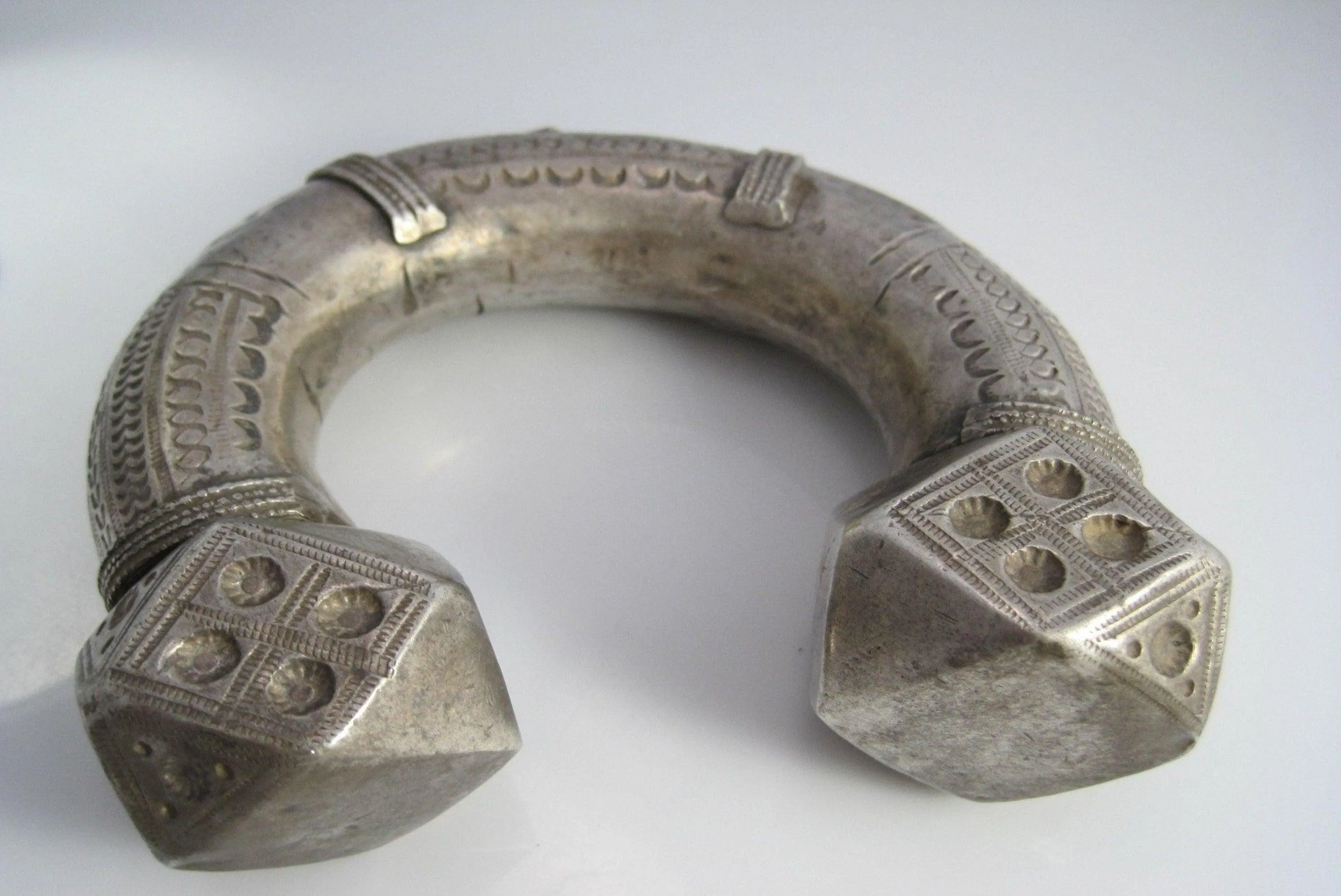 Vintage Nubian Silver Tribal Anklet or Foot Bracelet