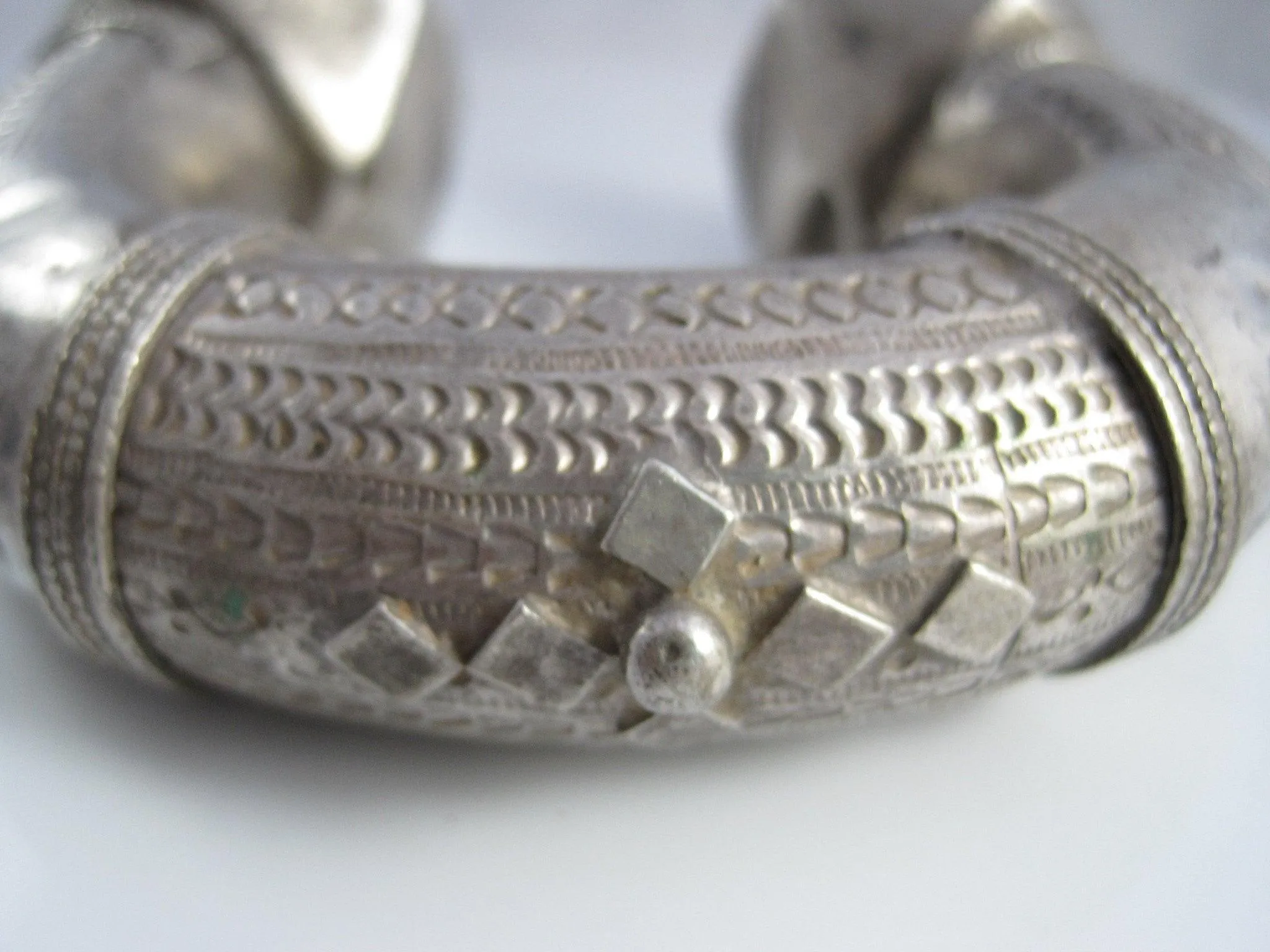 Vintage Nubian Silver Tribal Anklet or Foot Bracelet