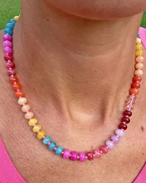 Warm & Cool Rainbow Jade Necklace