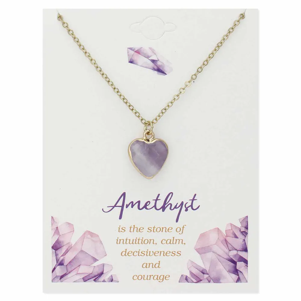 Zad Gemstone Heart Amethyst Necklace