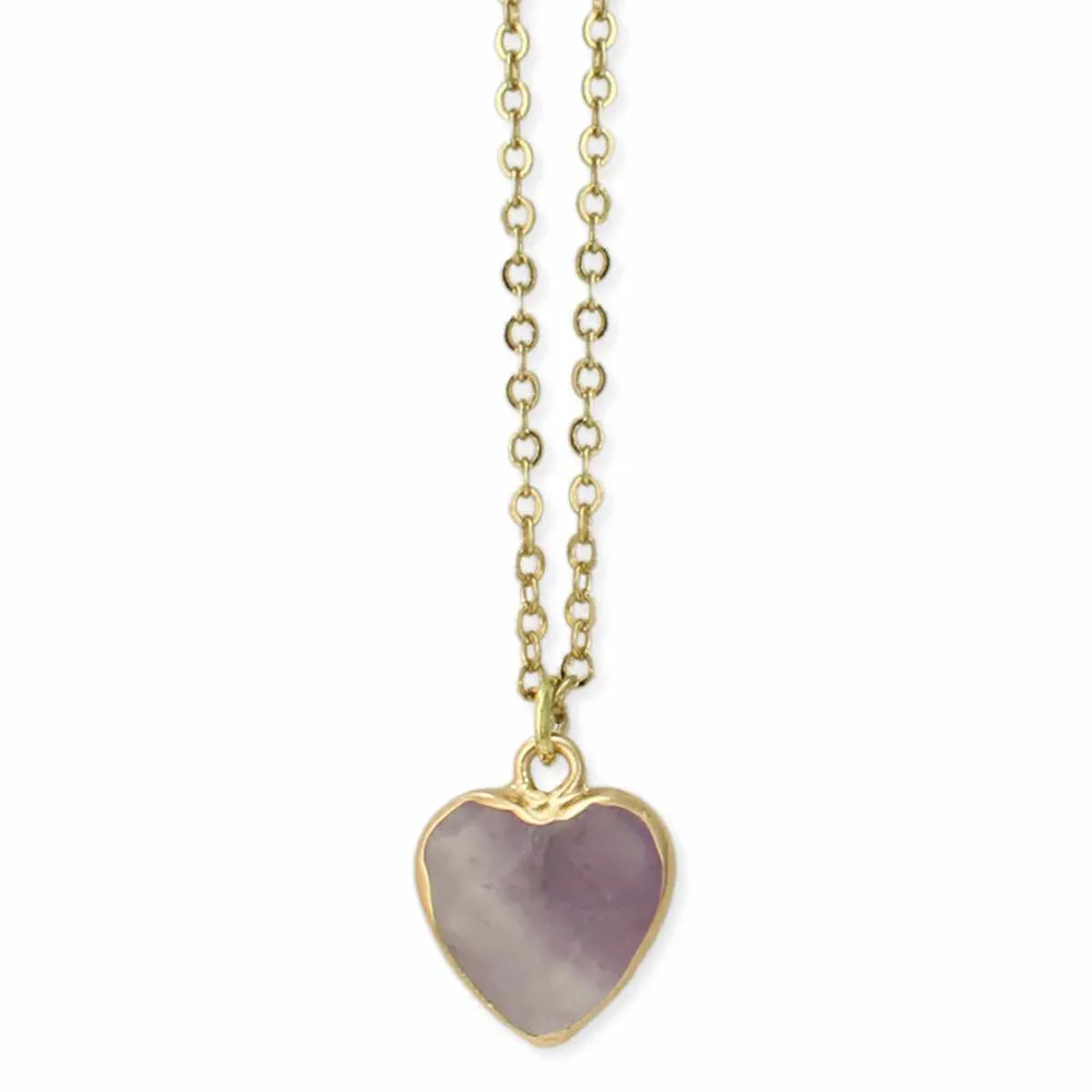 Zad Gemstone Heart Amethyst Necklace