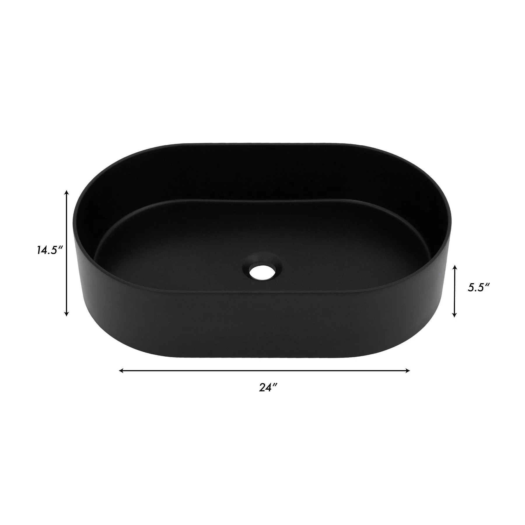 ZLINE 24" Siena Oval Vessel Bath Sink in Matte Black (SK-QVO-MB-24)