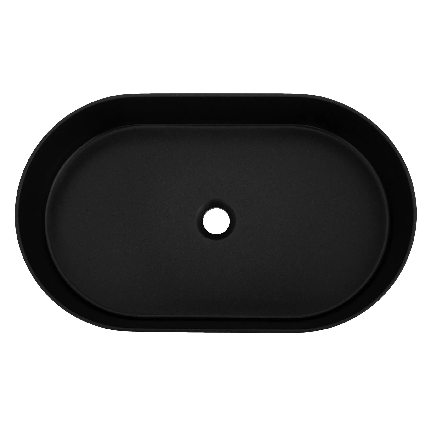 ZLINE 24" Siena Oval Vessel Bath Sink in Matte Black (SK-QVO-MB-24)